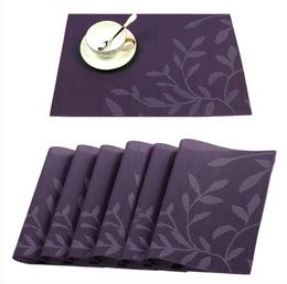 Set Manteles PVC Manteles individuales mesa de comedor Pad Tejido Tejida Efecto Moderno 2//4 un