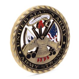 Free Shipping ,US Army Core Values Gold Plated Commemorative Challenge Coin Collection Art Gift