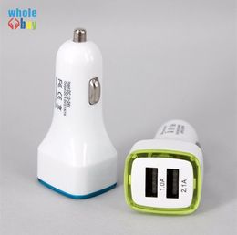 Square rocket car charger two USB quick charge vehicle-mounted mobile charger LED lights for iphoneXS X 8 7 6s 6 Plus htc samsung