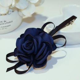 Korean Brand Hair Accessories Fabric Big Flower Hairpin Women Jewellery Pink Purple Blue Sky Blue