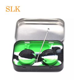 Factories sale 4 + 1 Tin Silicone Storage jar with 2pcs 5ml Silicon Wax Container Oil Jar Base Dab Dabber Tool Metal Box Case