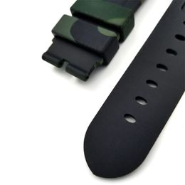 24mm 22mm 26mm Colorful Waterproof Rubber Silicone Watch Band Strap Pin Buckle Watchband Strap for Panerai Watch PAM Man Camouflag193c