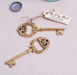 Wedding Favors Gift Gold "Key to My Heart" Antique Bottle Opener Party Decoration Creative Key Beer Bottle Opener baby shower SouvenirSN1996