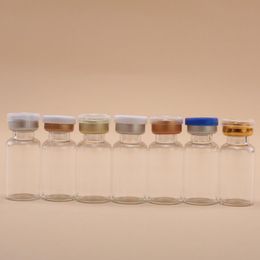 10ML Clear Injection Glass Vial with Centre Flip Off Cap, 10CC Transparent Liquid Glass Containers LX2521