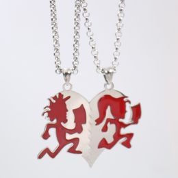 GNAYY New design Jewelry Rock Red Stainless Steel ICP Heart hatchet man women pendant necklace rolo chain 24''