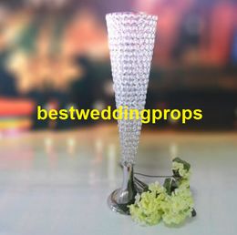 new style weddingVases Crystal Horn-shaped Road Lead Europe Brief Wedding Tabletop Flower Vase Party Centrepiece wedding Decoration best0292