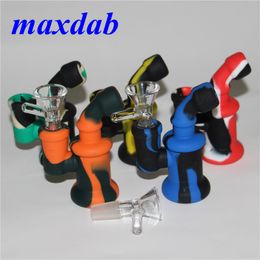 Mini silicone Bongs hookah Original Oil Rig Dabs small Hookahs silicon Water Pipes Rigs Bong