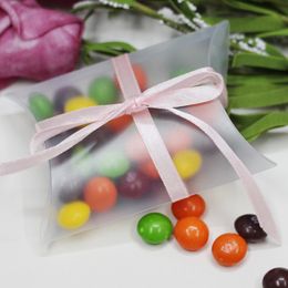 Frosted PVC Pillow Shape Gift Boxes Favour Candy Packing Box Chocolate Bags Wedding Birthday Party Supply