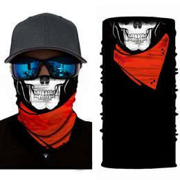 Multifunctional Skull Pattern Face Mask Cycling Outdoor Sports Headscarf Polyester Fibre material with soft texture, durable to use