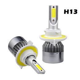 c6 h13 cob led headlight 72w 7600lm hilo beam car led h7 9007 h4 headlights bulb automobile headlamp fog light 12v
