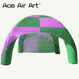 Pink and green color inflatable spider tent inflatable event stations air dome without lights for advertising activity