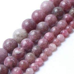 8mm Natural Stone Beads Lepidolite Round Loose Beads For Jewelry Making 4/6/8/10mm 15.5inches DIY Bracelet Free Shipping
