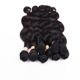 body wave hair 6 bundles 100 human hair weaves brazilian peruvian hair extensions natural black color 1b 1228 inches 50gr one piece