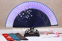 Ink painting cherry Japanese Fan Chinese Traditional Craft Bamboo Folding Fan Handheld Portable Wedding Fans Personalised