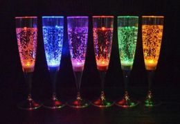 Water Inductive LED Cup Glowing Champagne Beer Wine Drink Liquid Fruit Juice Glass Mug Festival Party Supplies SN2035