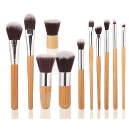 11Pcs/set Makeup Brush Kits Eyelash Eyeshadow Concealer Foundation Powder Blush Brush Cosmetics Blending Makeup Brushes Tool