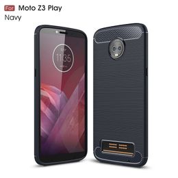 2018 New CellPhone Cases For Motorola Z3 Play Carbon Fibre heavy duty case for MOTO Z3 Play backcover DHL Free shipping