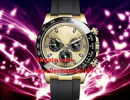 2021 version Yellow Dial WatchES 40MM Rubber Strap ETA 2813 Movement NO Chronograph Automatic