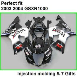 Black white fairings set for SUZUKI GSXR 1000 K3 2003 2004 fairing kit GSXR1000 03 04 bodywork GSXR1000 GH36