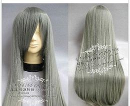 New Long Grey Fashion Cosplay Party Wig Hair 80cm