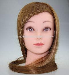 Training Head With Makeup 80% High Temperature Fibre 10% Real Hair Mannequin Head Hairdressing Cutting Training Head Mannequin