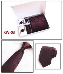 New 100% Silk Classic Men Neck Ties Clip Hanky Cufflinks sets Floral brand Formal Wear Business Wedding Party Mens Tie K10249N