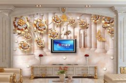 custom mural 3d wallpaper Rose vine wallpaper room Living room TV sofa Background wall wallpaper for walls 3 d