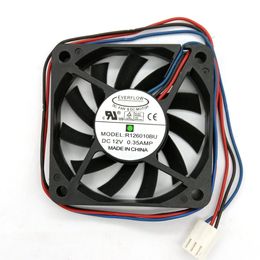 Original EVERFLOW R126010BU DC12V 0.35A 60x60x10MM 3Lines Computer cooling fan