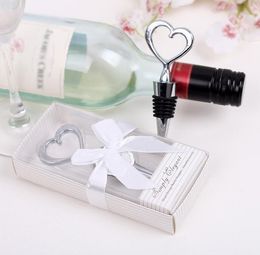 100pcs wedding favor gift guest -- Heart Wine Bottle Stopper Gold party favor Souvenir giveaways SN097