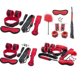 Bondage Soft handcuffs Restraint Set Rope Collar Cuffs Blindfold WHIP Paddle foreplay #R98