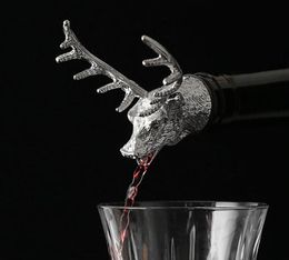 Stainless Steel Deer Stag Head Wine Pourer Unique Wine Bottle Stoppers Wine Aerators Bar Tools New Style SN1141