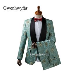 2018 vintage Paisley tuxedos Wool Herringbone British style custom made Mens suit slim fit Blazer wedding suits for men(Suit+Pant)