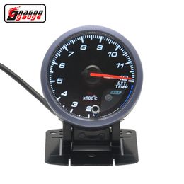 Dragon gauge 60mm Self-test function Stepper motor Auto Car Ext Temp Metre Exhaust Gas Temperature Gauge