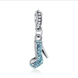 Fits Pandora Sterling Silver Bracelet Princes Crystal High Heel Shoes Dangle Beads Charms For European Snake Charm Chain Fashion DIY Jewellery