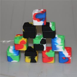 silicone square bho oil case Slick stack 7ml container silicon dab wax storage jar for concentrates wax and BHO In Stock