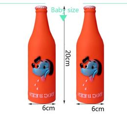 Pet dog toys bite Beer Bottle Shape Dog Cat Squeaky playing Toy soft plastic Squeeze Sound Toy