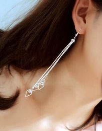 Hot Style Europe and America popular diamond water diamond zirconium earrings long hair line fashion classic exquisite