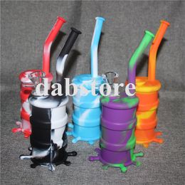 Hookah Silicone Barrel Rigs Mini Silicone Rigs Dab Bongs Water pipe Silicon Oil Drum Rigs free shipping DHL