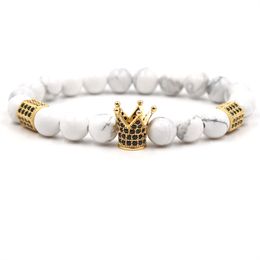 Lava Crown Charm Bracelets For Men Jewellery Women Bead Bracelet