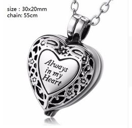 wholesale Custom-made a variety of names personality heart shape boxs ashes urn cremation funeral pendant necklace fashion Jewellery