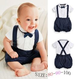 Newborn baby boy outfits adorable cotton T-shirt and overalls set for sizes 0-24 months baby T-shirt+short 2pcs suit great gift for baby