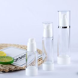 AS Airless Pump Bottles 15ML 30ML 50ML 80ML 100ML Lotion Pump Refillable Cosmetic Containers F1224
