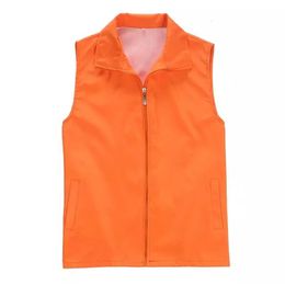 Advertising Vest Women Man Tops Plus Size 3XL Cardigan Leisure Lapel Sleeveless Solid Safari Style Vests Work Tops Coat Shirt