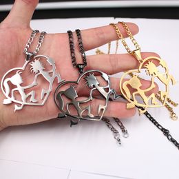 Punk Jewelry ICP stainless steel silver / black / gold Large heart Hatchet man pendant necklace NK Chain 4mm 24&#039;&#039; for Mens jewelry gift .XMA