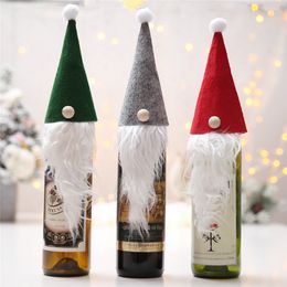 Christmas Decorations Wine Bottle Cover Bags Faceless Doll Holders Xmas Gifts Home Dinner Party Decor for Christmas