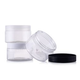 100g X 50 Clear Empty Plastic Cream Containers Jars With Screw Caps, Cosmetic Packaging Plastic Tin Bottle