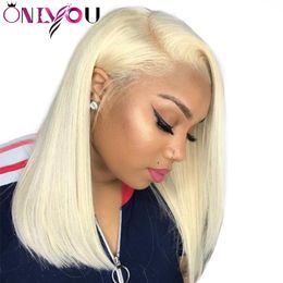 613 Blonde Lace Front Wigs 130 Destiny Brazilian Straight Remy Lace Front Human Hair Wigs Bob For Black Women 10 16 Inch Wholesale Deals