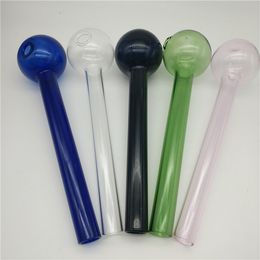 Thick Colourful Straight Pyrex Oil Burner Pipe Clear Glass steamroller tobacco Glass Tube Bubbler pipe Glass Pipe Oil Nail pipes