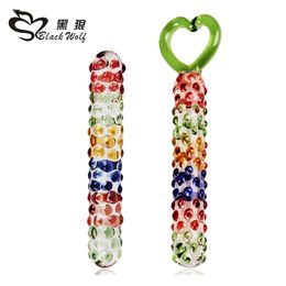 Heart shape ring Pyrex Glass Dildo Crystal fake penis anal butt plug prostate sex toys for women masturbation,dildo sex products Y18102305