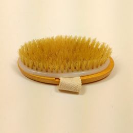 Natural Bristle Bath Brushes SPA Wood Bath Brush Oval Shower Scrubber Massager Body Cleaning Tool wen6913